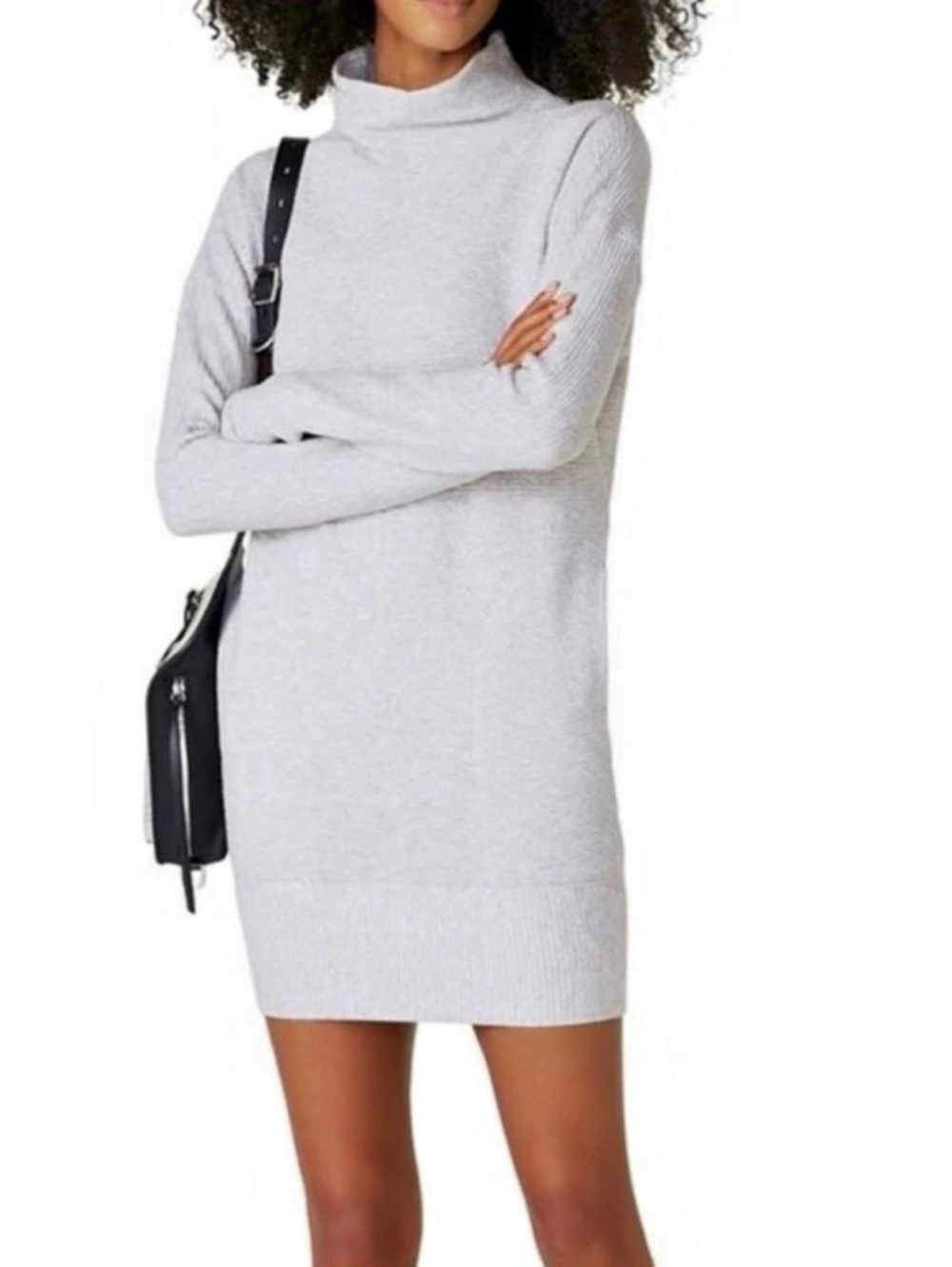 Lululemon Keep It Cozy Dress in Light Grey Mock Neck Size 12